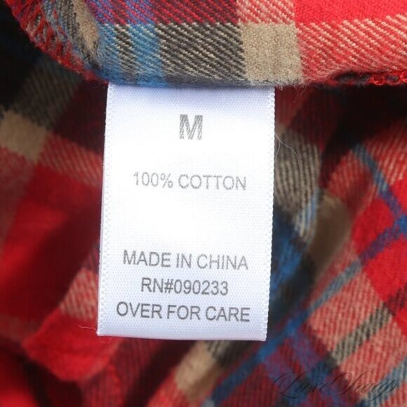 Fear of God FOG Medium Red Multi Tartan Plaid Flannel Button Down Shirt MSRP 260 - Picture 6 of 6